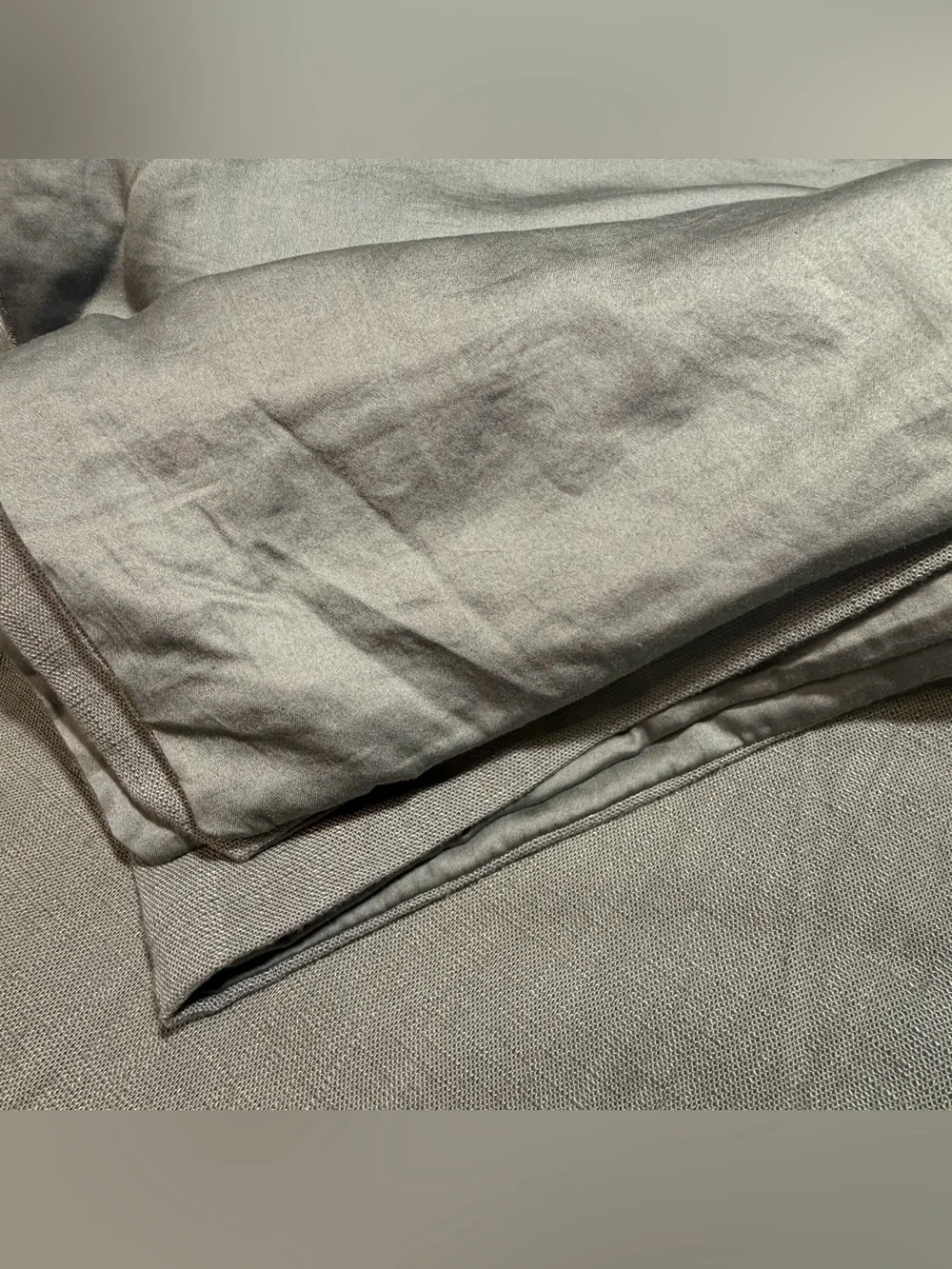 Casaluna Olive Green heavyweight linen duvet and 2 pillows